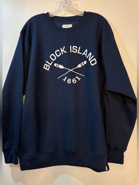 Navy Block Island 1661 Crewneck Sweatshirt Vineyard Crew Adult Unisex Sz Large
